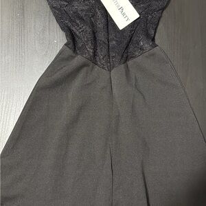 Black Lace-Up Mini Dress with Corset Detail